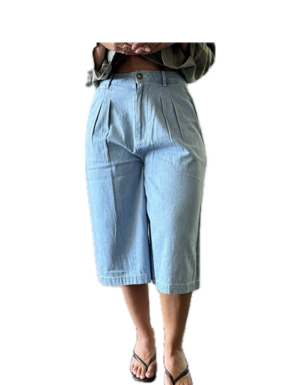 Anthropologie Light Wash Denim Culotte/Jort